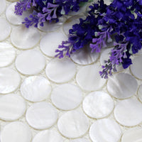 Perlmutt Weiss Knopf Muster Mosaik Fliesen Mother of Pearl 