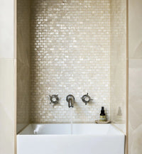 Perlmutt Weiss Ziegel Muster Mosaik Fliesen Shell