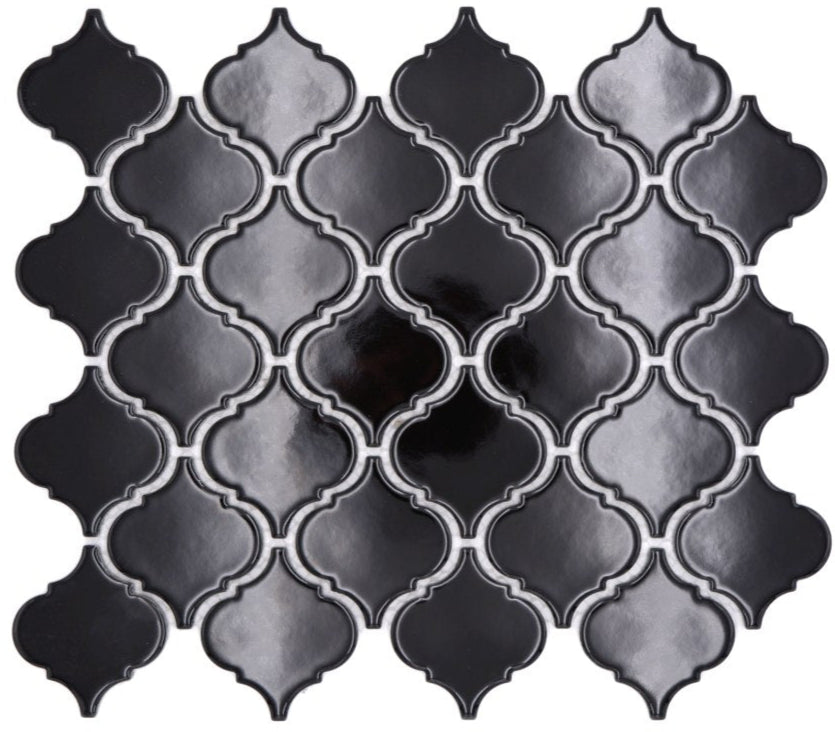 Persische Arabesque Schwarz Mosaik Fliesen