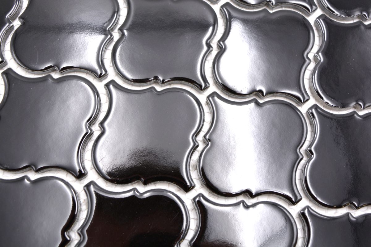 Persische Arabesque Schwarz Mosaik Fliesen