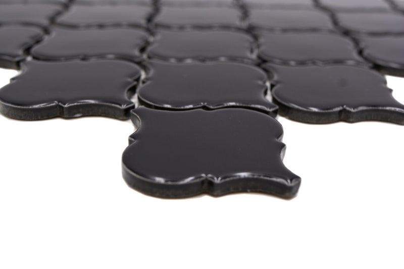 Persische Arabesque Schwarz Mosaik Fliesen