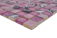 Pink Mix Glänzend Quadrat Mosaikfliese Glas