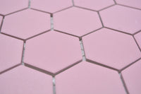 Rosa Pink Hexagon Anti-Rutsch Mosaikfliesen Keramik Matt