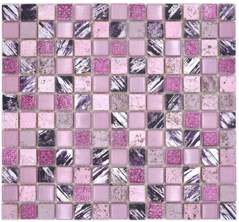 Pink Mix Quadrat Mosaikfliese
