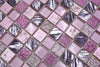 Pink Mix Quadrat Mosaik Fliese Resin und Glas