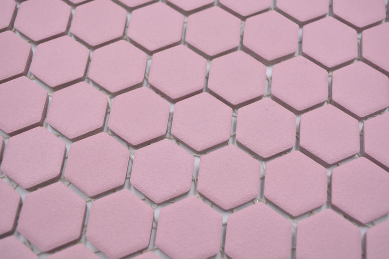 Pinke Hexagon Anti Rutsch Mosaik Fliese