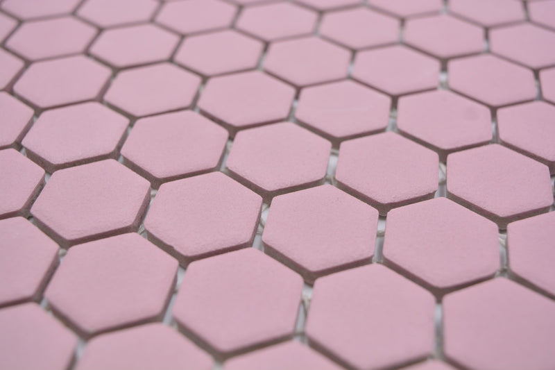 Pinke Hexagon Anti Rutsch Mosaik Fliese