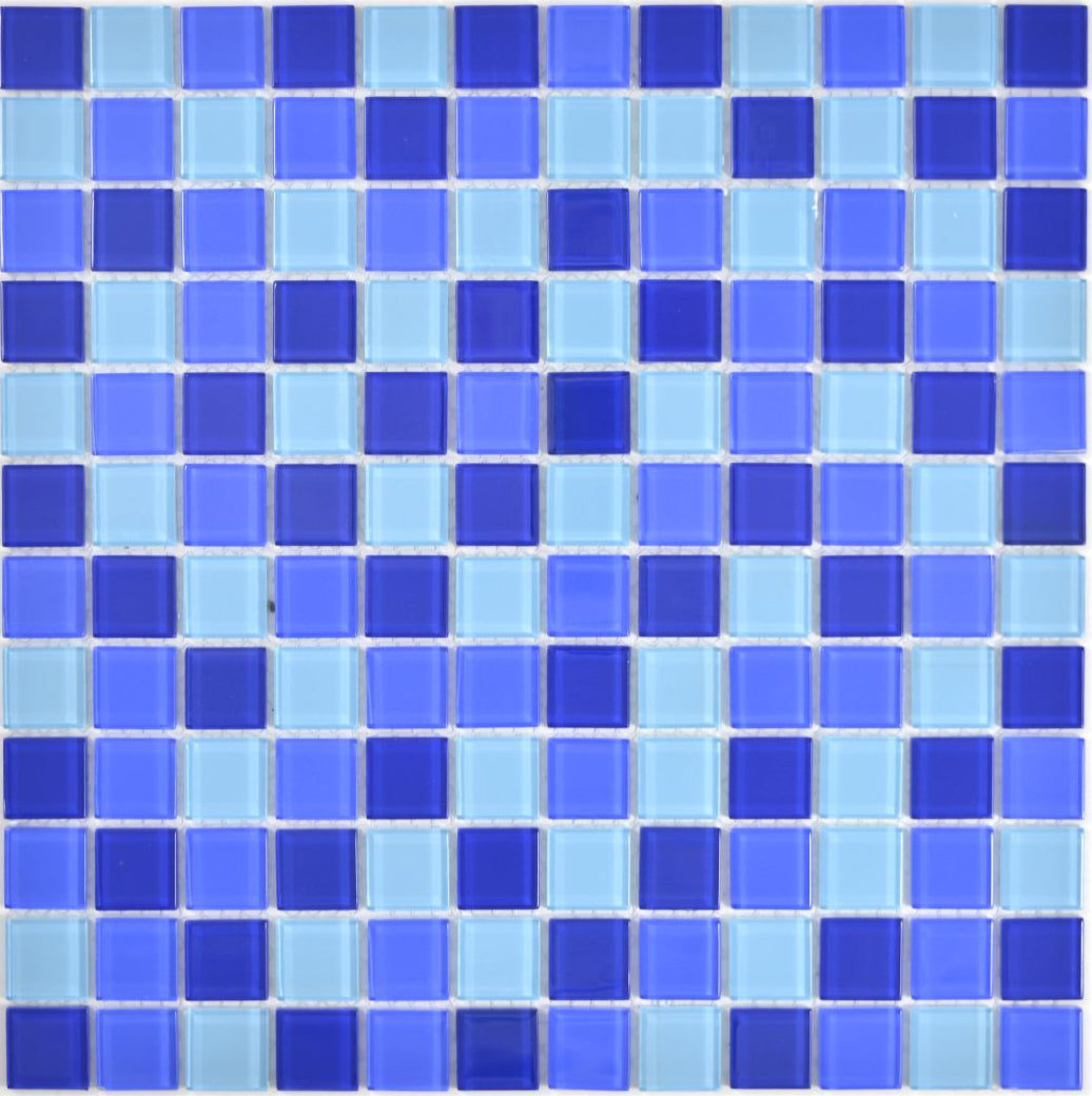 Pixel Pool Mosaikfliese Blau