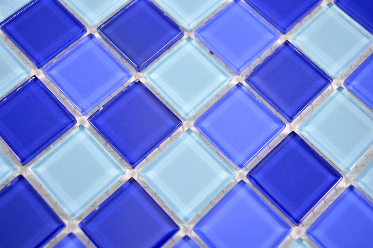 Pixel Pool Mosaikfliese Blau Mix