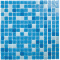 Pool Mix Blau Körnig Quadrat Glas Mosaik Fliese