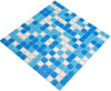 Pool Mosaikfliese Caribbean Mix Blau Weiss Pixel Plättli