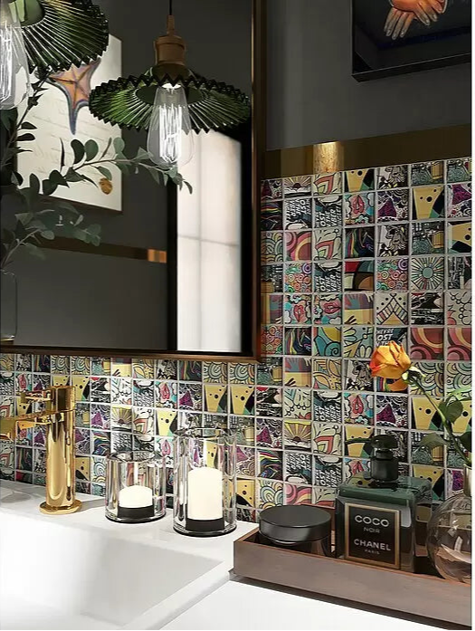 Pop Art Mix Mosaikfliese Badezimmer und Wand Fliese