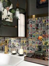 Pop Art Mix Mosaikfliese Badezimmer und Wand Fliese