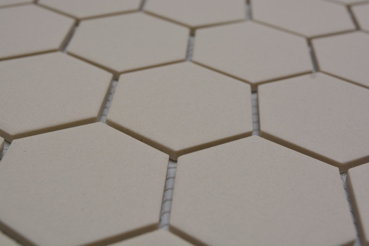 Pure Sand Hexagon Mosaikfliese Anti Rutsch Frostsicher