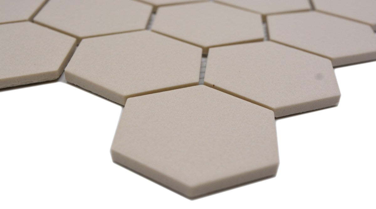 Pure Sand Hexagon Mosaikfliese Anti Rutsch Matt