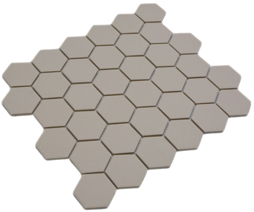 Pure Sand Hexagon Mosaikfliese Anti Rutsch Dauernassbereich