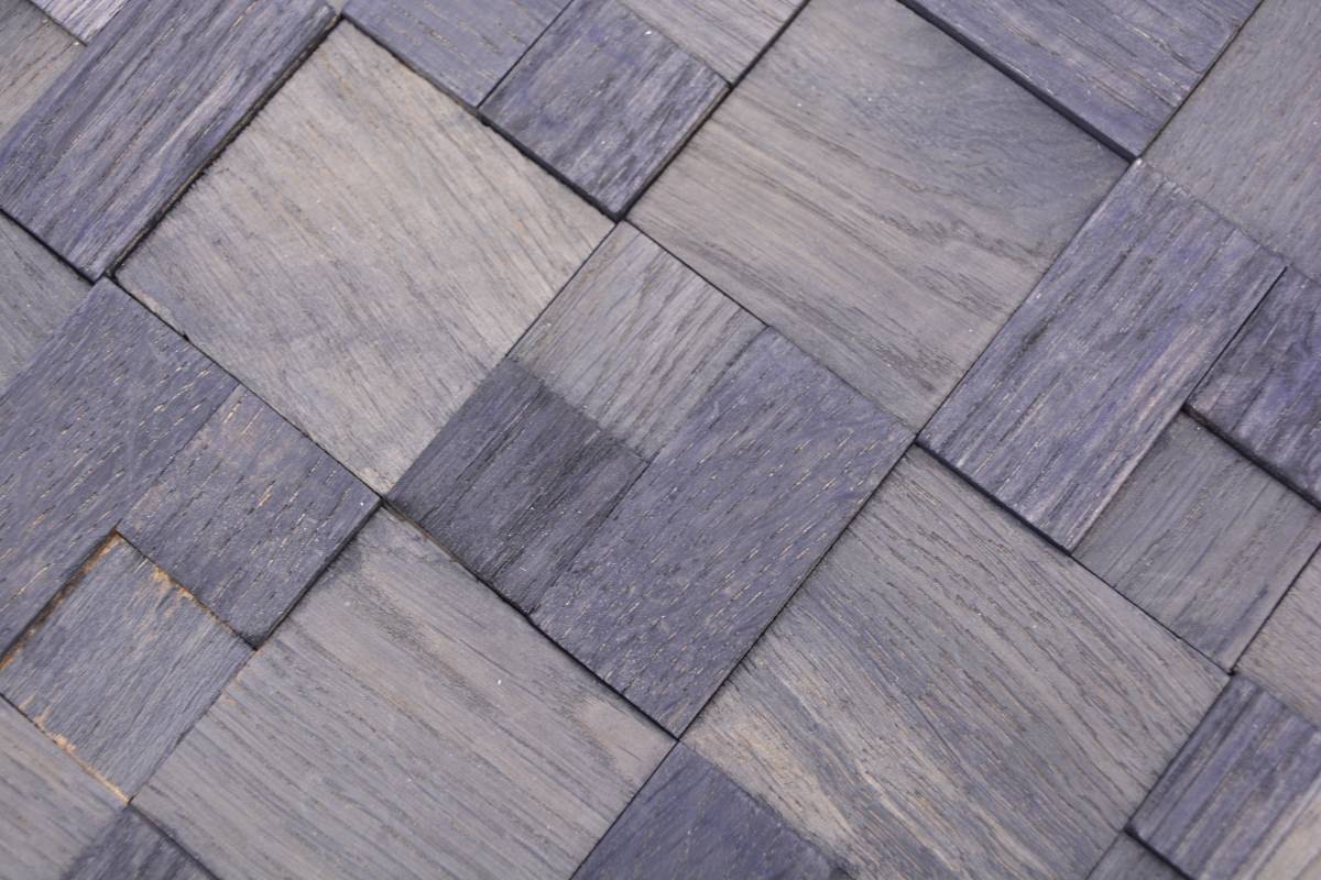 Quadrat Schwarz Muster Echt Holz Fliese