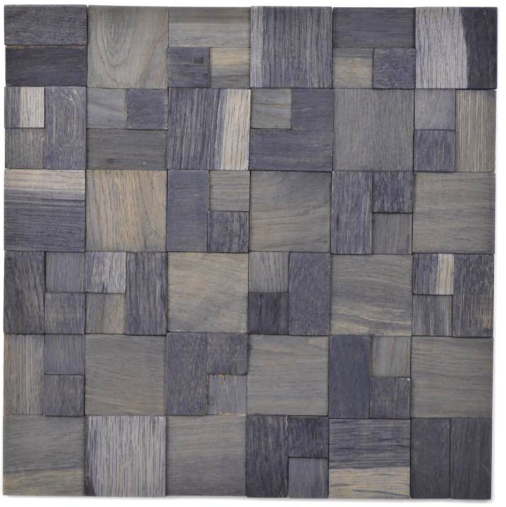 Quadrat Schwarz Muster Echt Holz Fliese