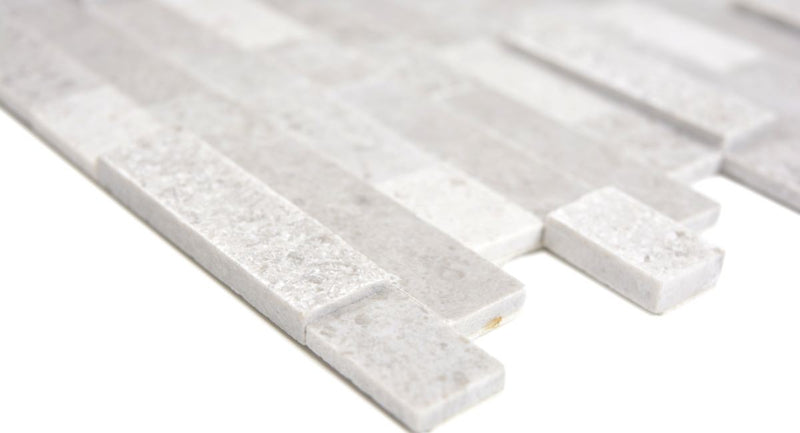 Quarz Marmor 3D Mosaikfliese Selbstklebend Naturstein