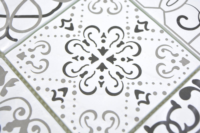 Retro Marokkanische Wand Mosaikfliese 30x30 cm Weiss