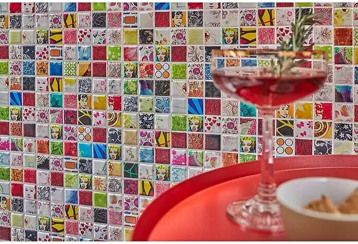 Retro Mix Hollywood Mosaikfliesen Bar und Restaurant Design