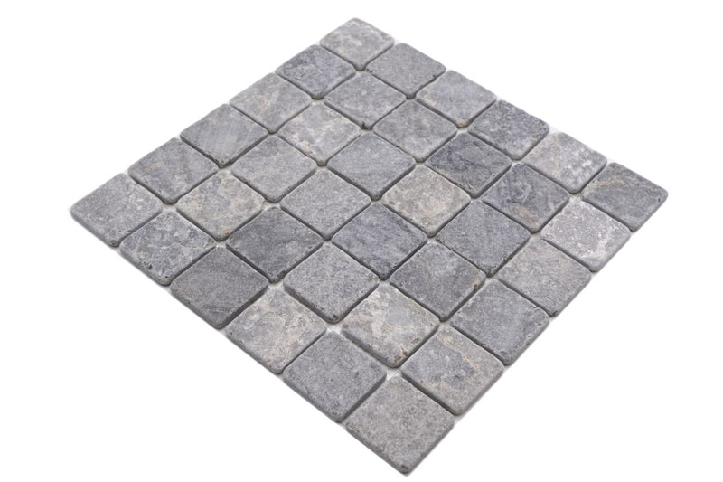 Grau Naturstein Marmor Mosaikfliese Oberfläche Matt