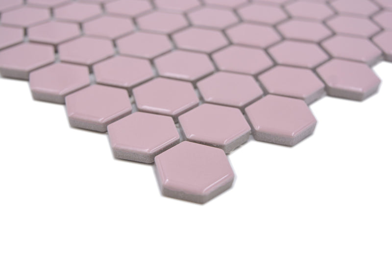 Rosa Pink Glanz Hexagon Mosaikfliesen Altrosa Küchen, Bad, und Spa Fliese