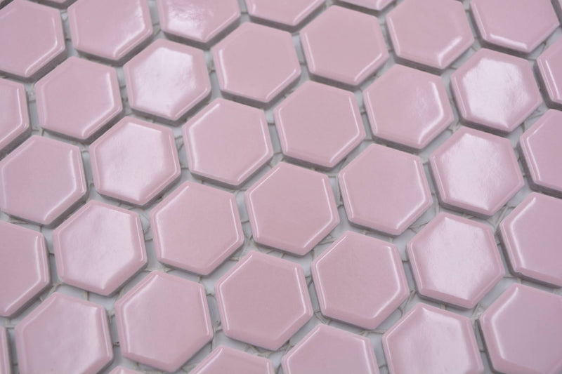 Rosa Pink Glänzend Hexagon Mosaikfliesen Wand Fliesen