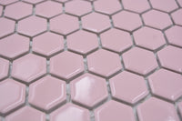 Rosa Pink Glanz Hexagon Mosaikfliese Restaurant, Shop und Cafe Fliese