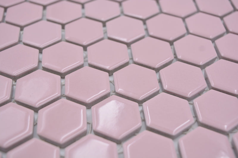 Rosa Pink Glanz Hexagon Mosaikfliese Restaurant, Shop und Cafe Fliese