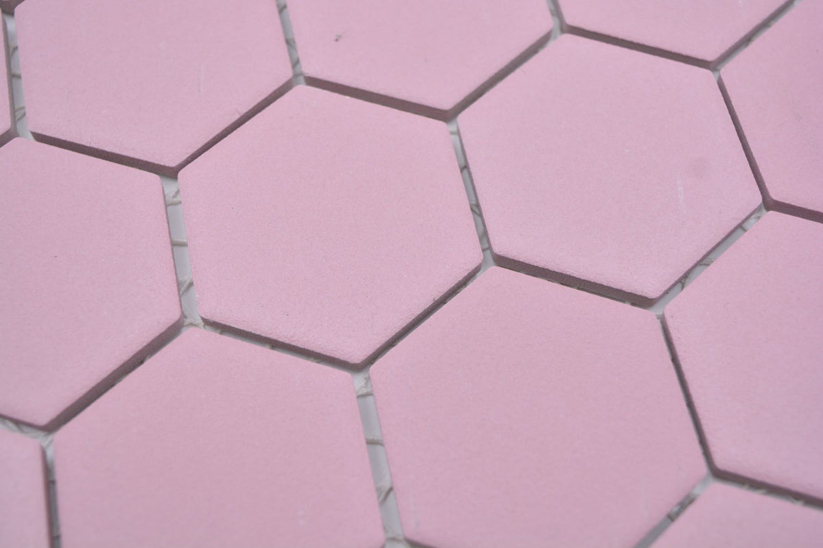 Rosa Pink Hexagon Anti-Rutsch Mosaikfliesen Schwimmbad und Swimmingpool 