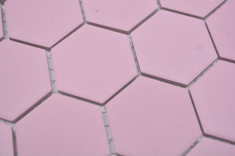 Rosa Pink Hexagon Anti-Rutsch Mosaikfliesen Schwimmbad und Swimmingpool 