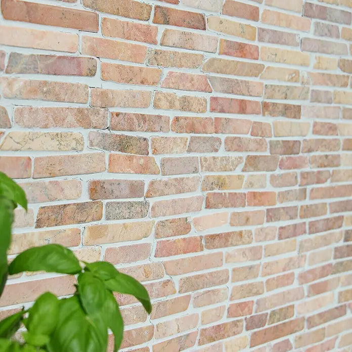 Rost Rot Brick Marmor Mauerverbandoptik Mosaikfliese Wand Mauer Fliesen