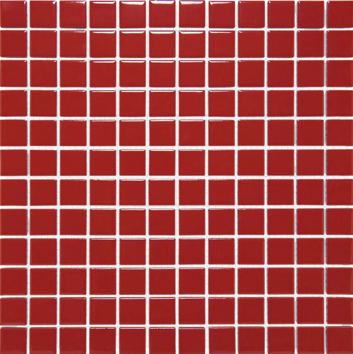 Rote Glanz Quadrat Porzellan Mosaik Fliese 23 x 23 mm