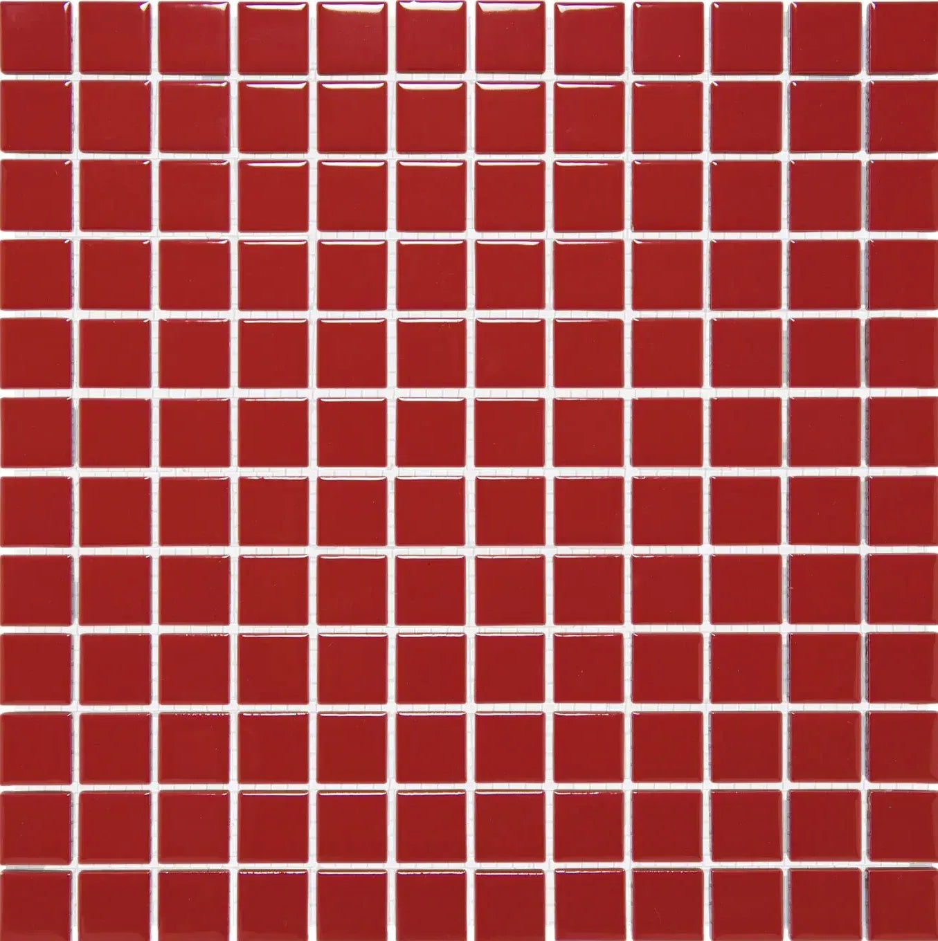 Rote Glanz Quadrat Porzellan Mosaik Fliese 23 x 23 mm