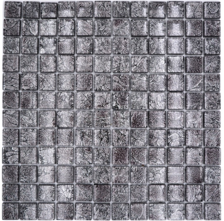 Black Glasmosaik Fliese - 8 mm