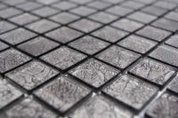 Black Glasmosaik Fliese - 23 x 23 x 4 mm