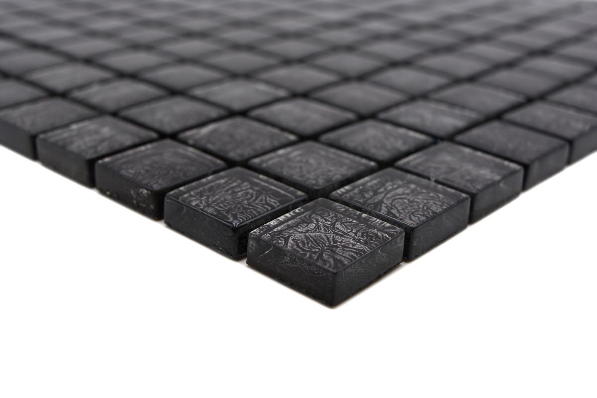 Royal Black Glasmosaik Fliese - 8 mm