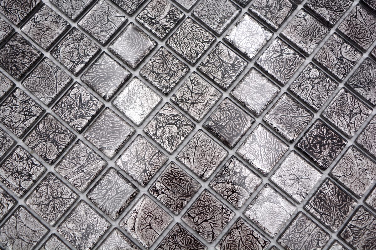 Black Glasmosaik Fliese - 4 mm