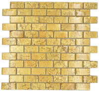 Matte Gold Ziegel Brick Glasmosaik Fliese - 8 mm