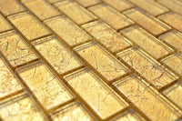 Gold Ziegel Brick Glasmosaik Fliese - 8 mm