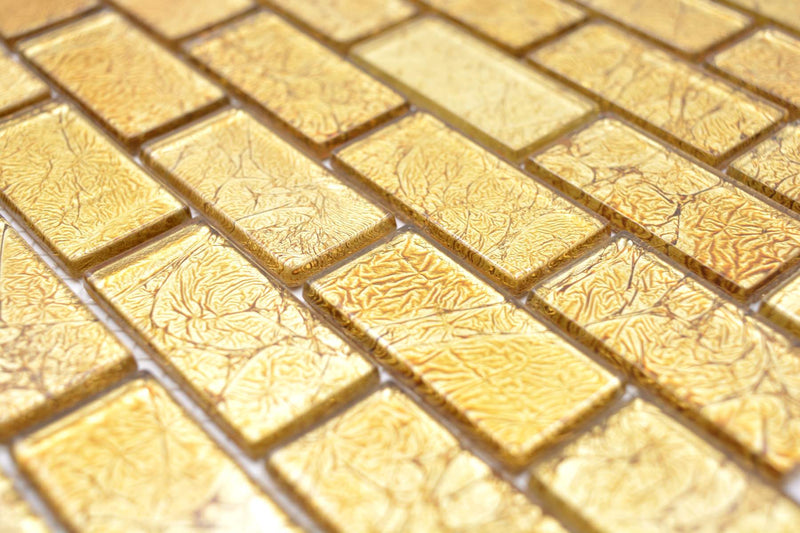 Gold Ziegel Glasmosaik Fliesen