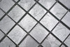 Silber Glasmosaik Fliese - 48 x 48 x 8 mm