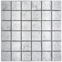 Royal Silber Glasmosaik Fliese - 48x48x8 mm