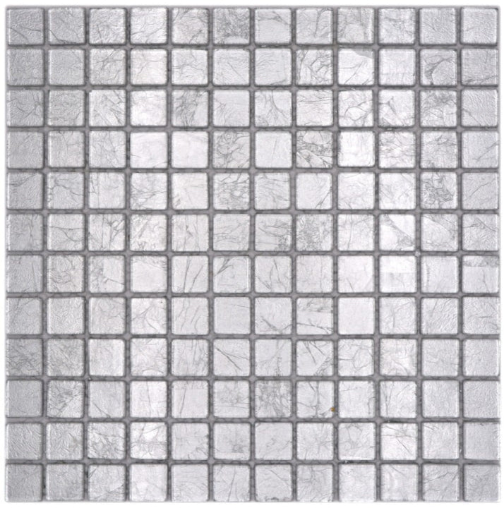 Royal Silber Glasmosaik Fliese - 4 mm