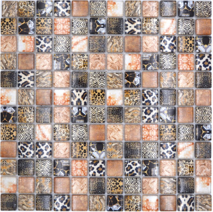 Safari Mosaikfliese Braun Mix
