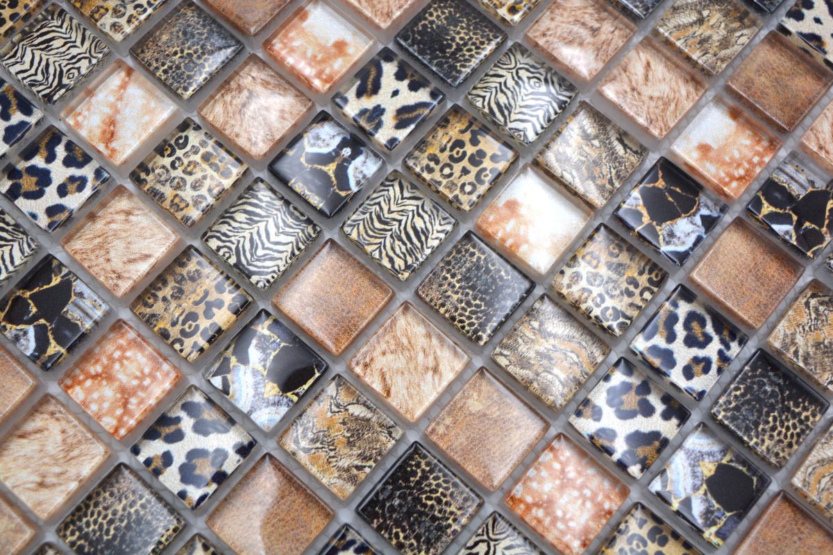 Safari Mosaikfliese Braun Mix Plättli