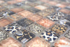 Safari Mosaikfliese Braun Mix Tier Muster