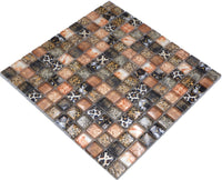 Safari Mosaikfliese Braun Mix Tier Muster Plättli