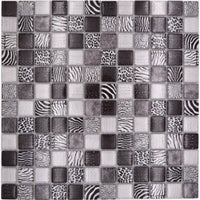Safari Mosaikfliese Schwarz Mix